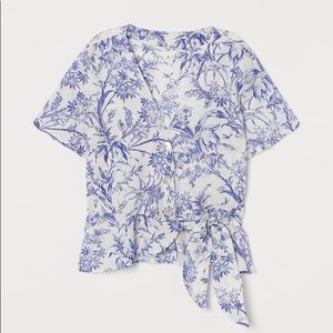 H&M Linen Wrapover Blouse